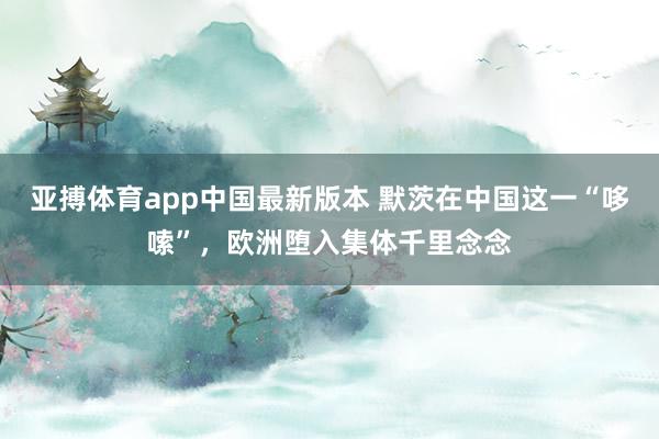 亚搏体育app中国最新版本 默茨在中国这一“哆嗦”，欧洲堕入集体千里念念